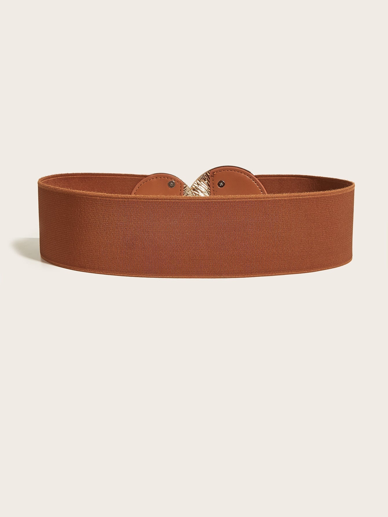Marena — Women's Vintage Wide Elastic Waistband Belt with Gold Buckle