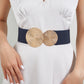 Marena — Women's Vintage Wide Elastic Waistband Belt with Gold Buckle