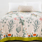 Marlenia — Cotton Muslin Throw Blanket with Reversible Floral Print