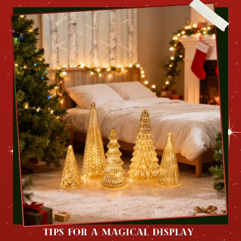 Norla — Hand-Blown Mercury Glass Christmas Trees with Warm LED Glow