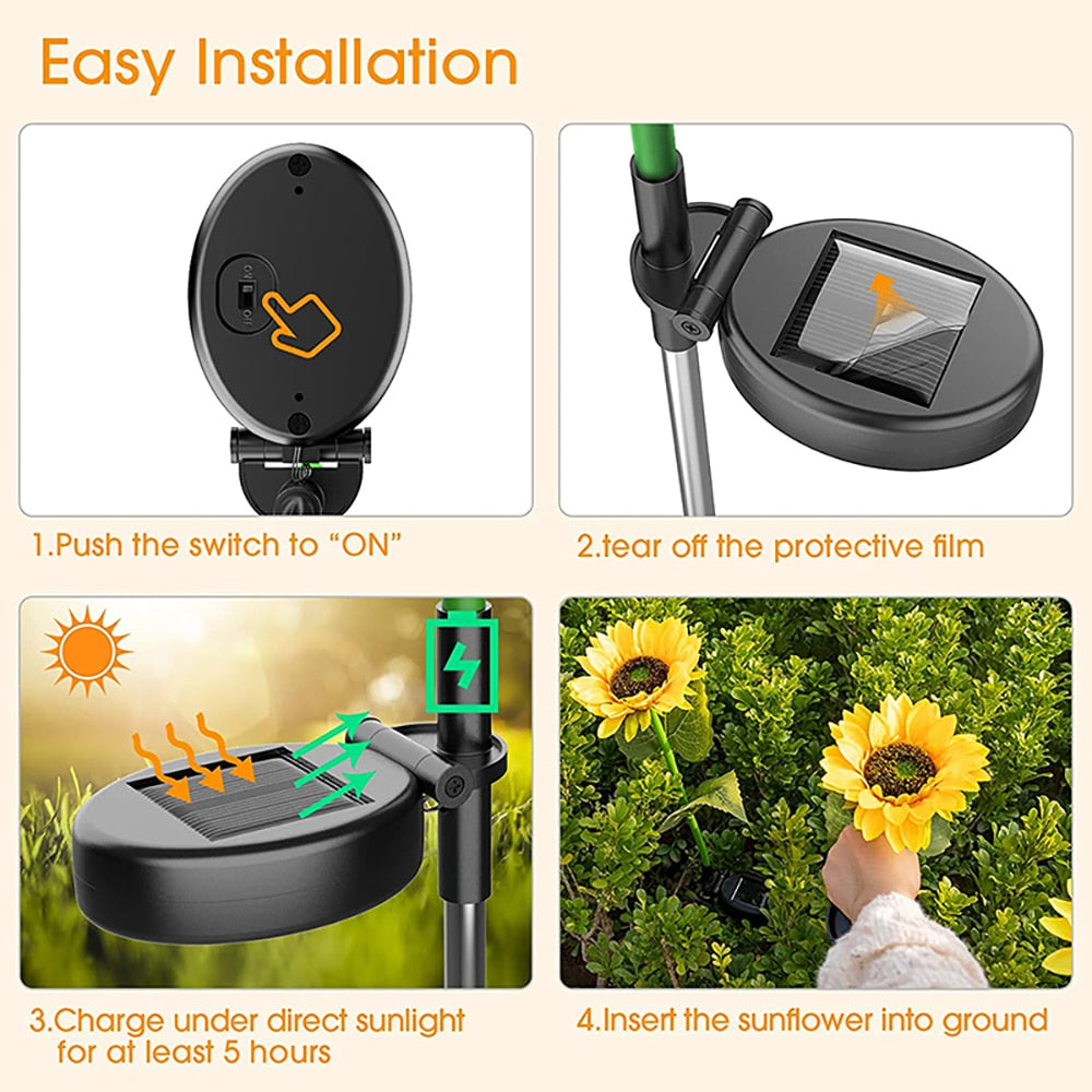 SolarSunflower® | Solar-Powered Sunflower Lights