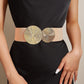 Marena — Women's Vintage Wide Elastic Waistband Belt with Gold Buckle