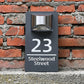 Personalized Solar Modern Door Plaque