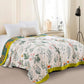 Marlenia — Cotton Muslin Throw Blanket with Reversible Floral Print