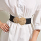 Marena — Women's Vintage Wide Elastic Waistband Belt with Gold Buckle