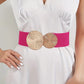 Marena — Women's Vintage Wide Elastic Waistband Belt with Gold Buckle