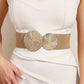 Marena — Women's Vintage Wide Elastic Waistband Belt with Gold Buckle