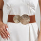 Marena — Women's Vintage Wide Elastic Waistband Belt with Gold Buckle